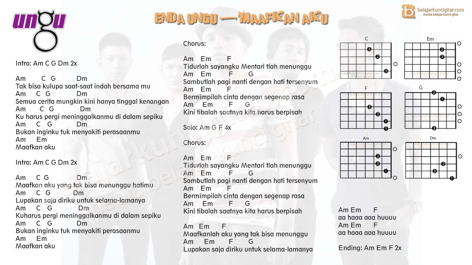 Detail Chord Ungkapan Hati Nomer 47