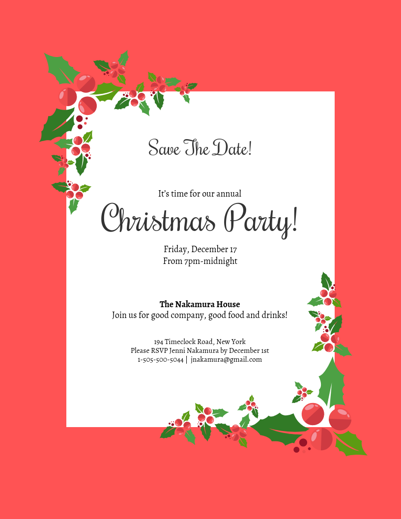 Christmas Party Invitation Template - KibrisPDR