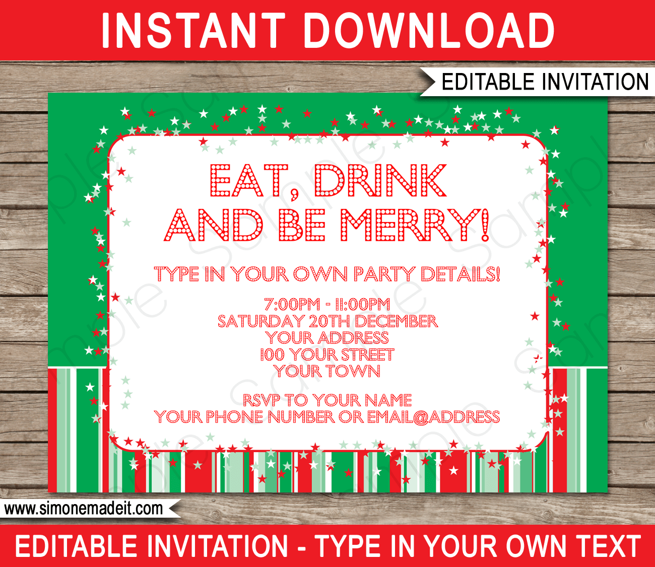 Detail Christmas Party Invitation Template Nomer 33