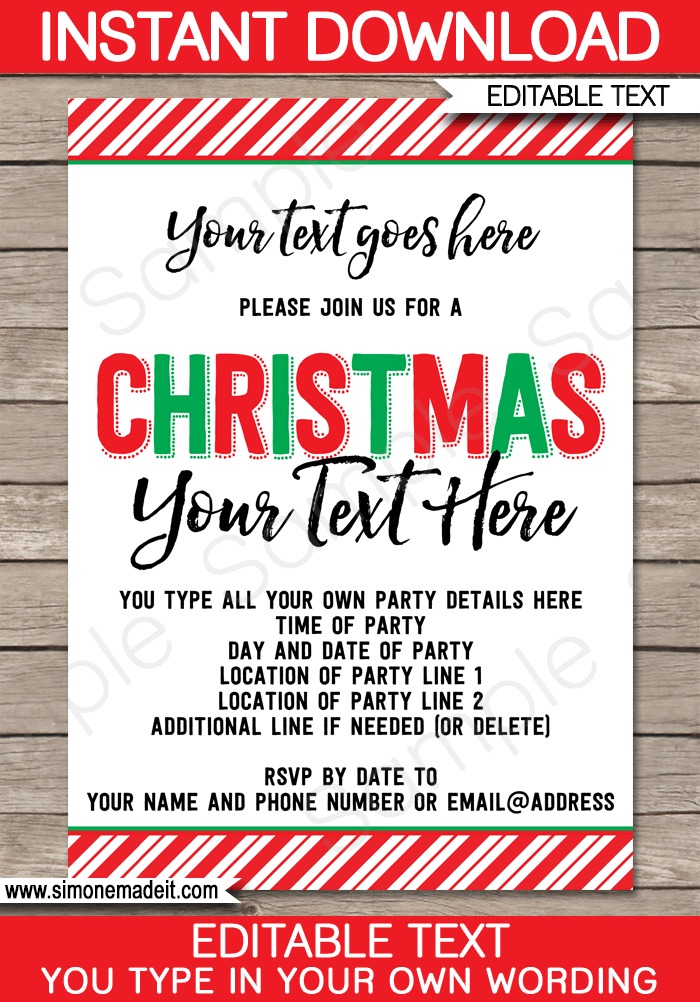 Detail Christmas Party Invitation Template Nomer 48