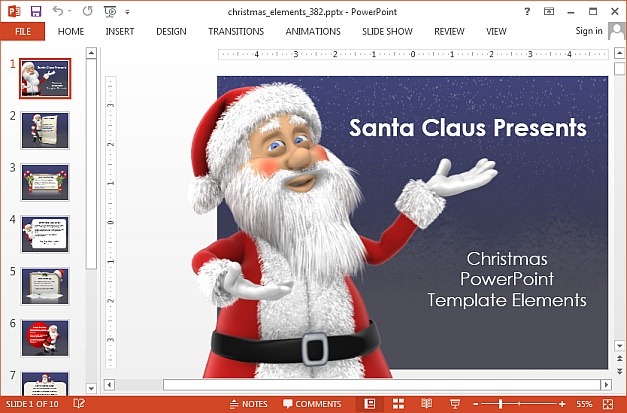 Detail Christmas Powerpoint Template Nomer 28