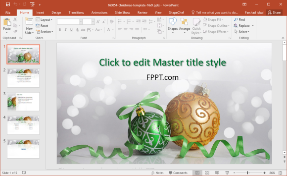 Detail Christmas Powerpoint Template Nomer 48