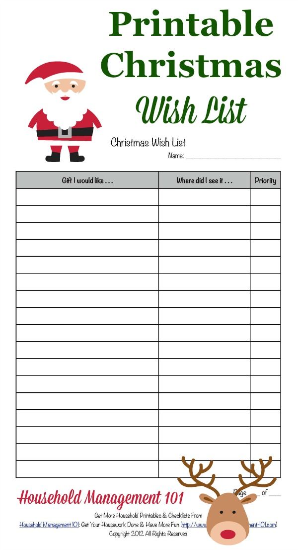 Christmas Wish List Template - KibrisPDR