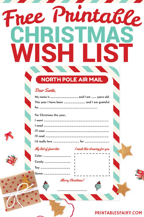 Detail Christmas Wish List Template Nomer 13