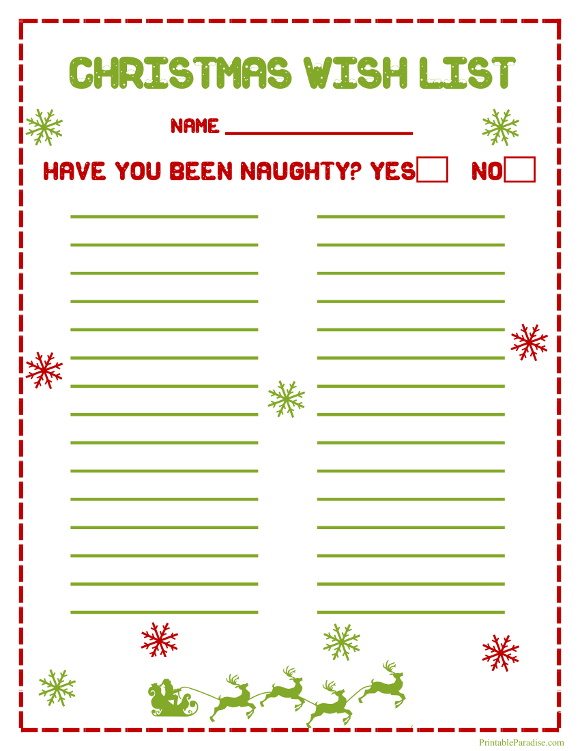 Detail Christmas Wish List Template Nomer 14