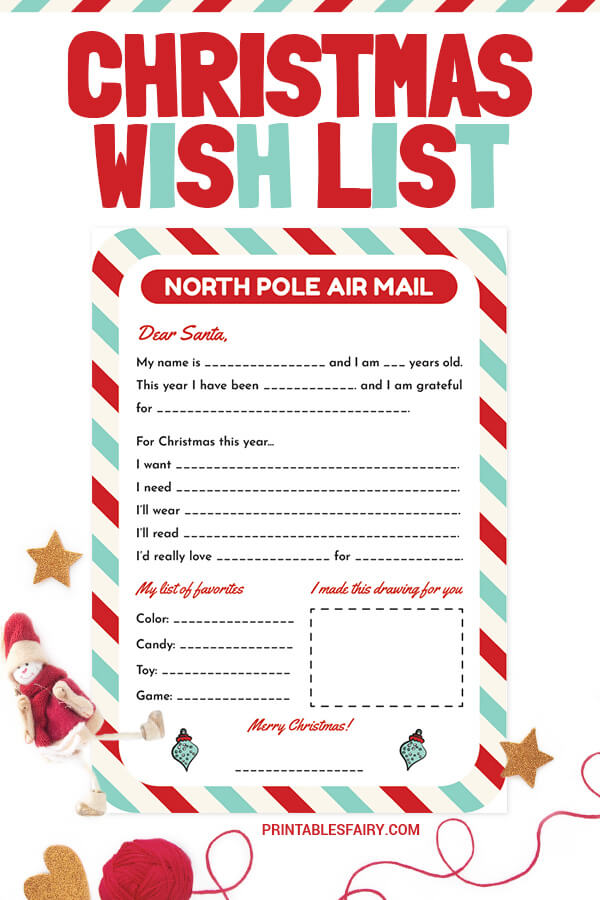 Detail Christmas Wish List Template Nomer 15