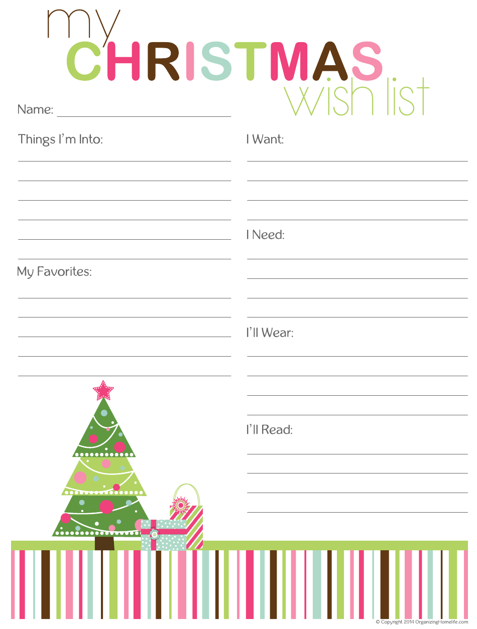 Detail Christmas Wish List Template Nomer 19