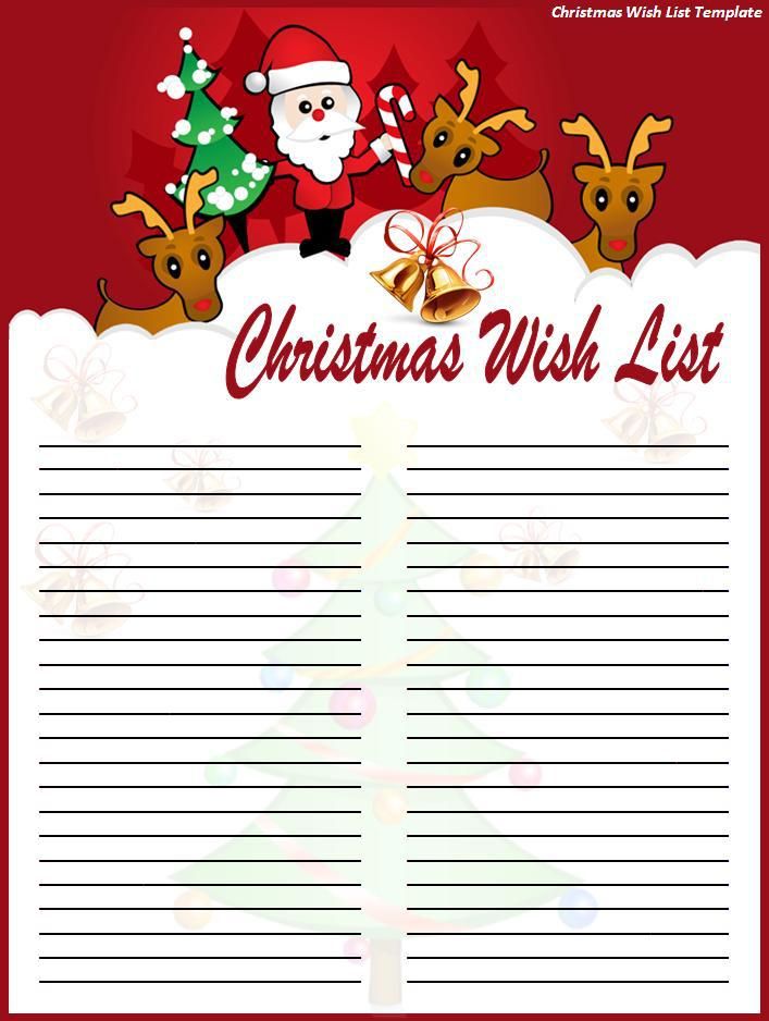 Detail Christmas Wish List Template Nomer 27