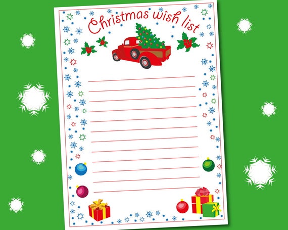 Detail Christmas Wish List Template Nomer 28