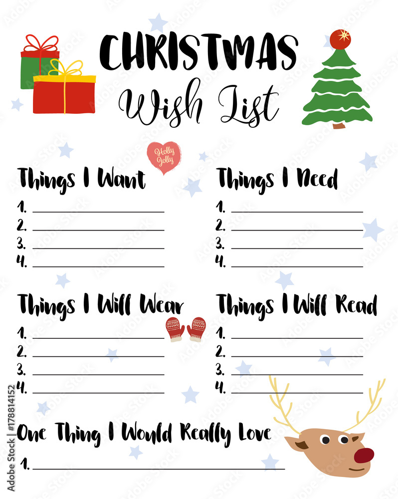 Detail Christmas Wish List Template Nomer 33