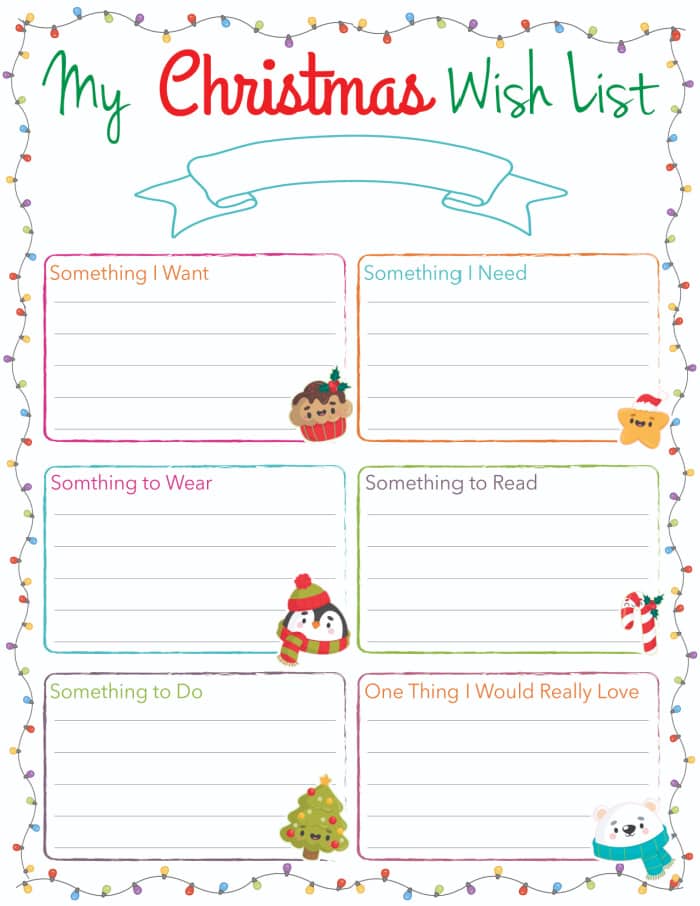 Detail Christmas Wish List Template Nomer 36