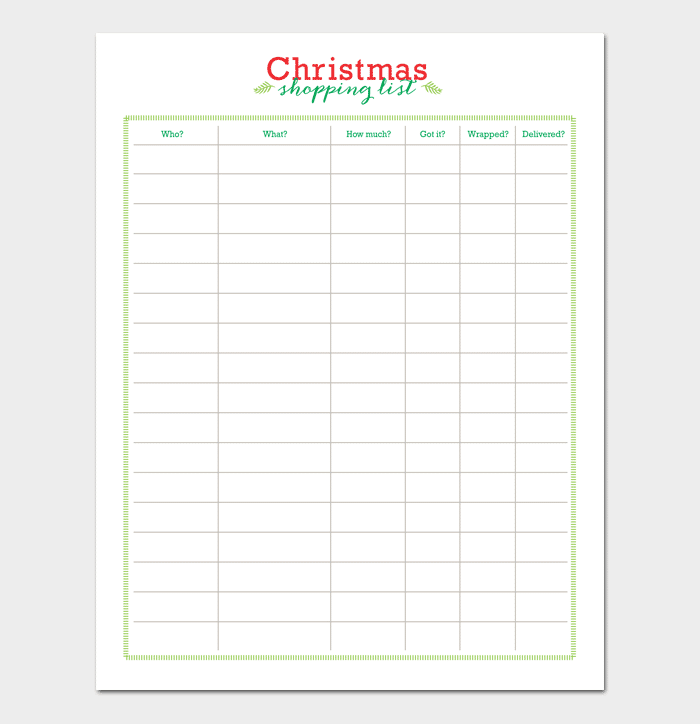 Detail Christmas Wish List Template Nomer 37