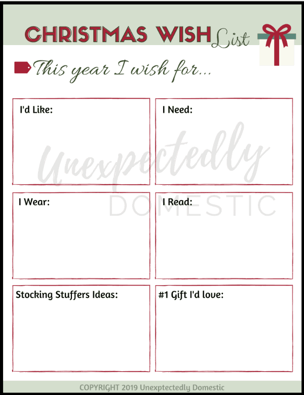 Detail Christmas Wish List Template Nomer 40