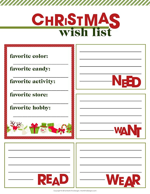 Detail Christmas Wish List Template Nomer 6