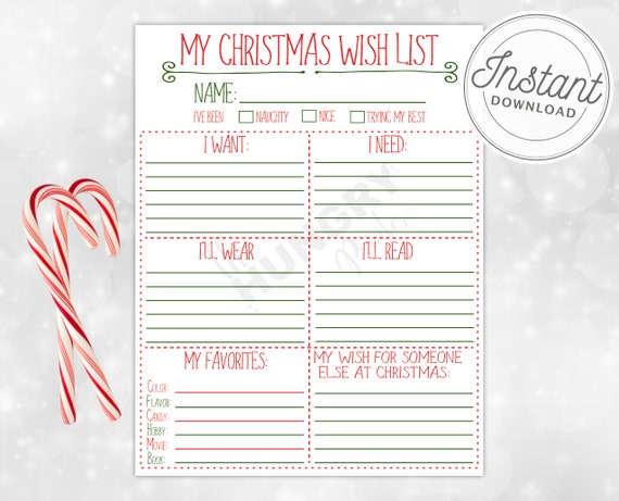 Detail Christmas Wish List Template Nomer 45