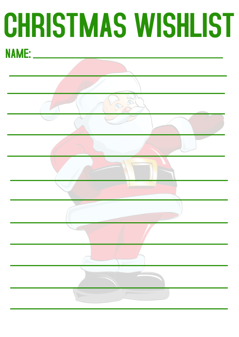 Detail Christmas Wish List Template Nomer 46