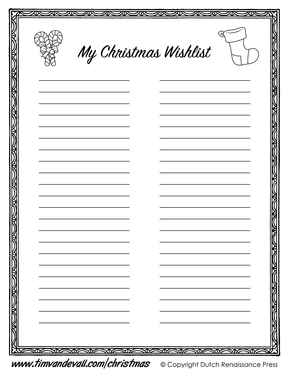 Detail Christmas Wish List Template Nomer 48
