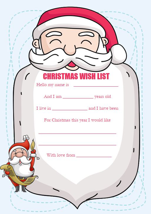 Detail Christmas Wish List Template Nomer 51