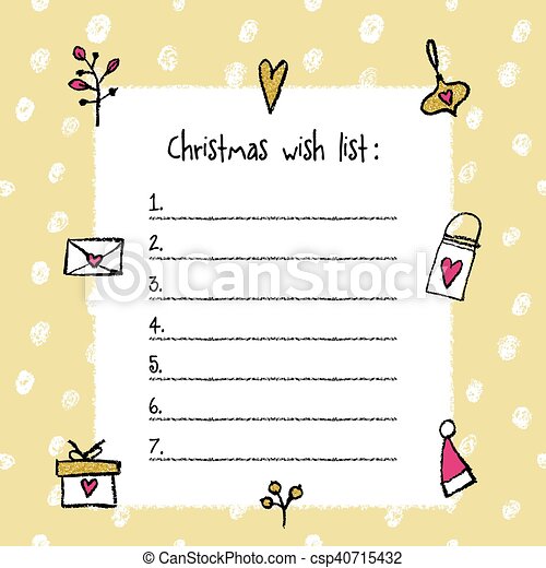 Detail Christmas Wish List Template Nomer 52