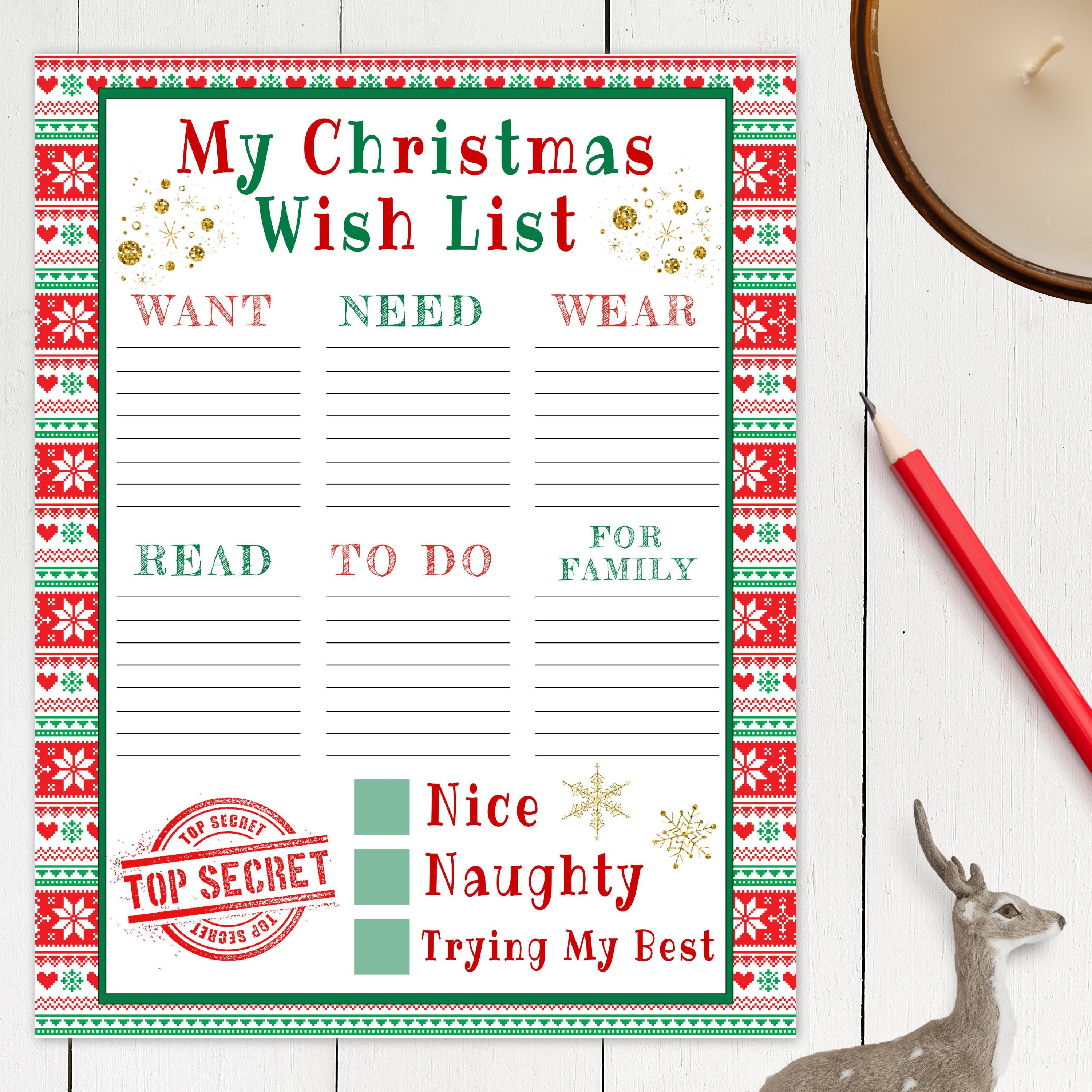 Detail Christmas Wish List Template Nomer 8