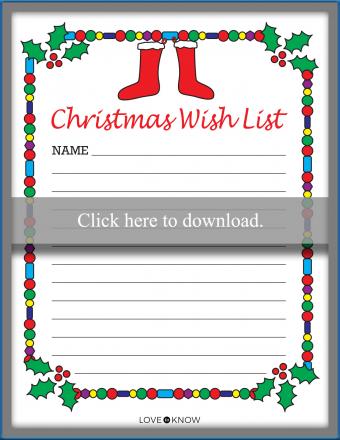 Detail Christmas Wish List Template Nomer 9