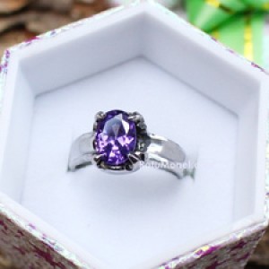 Detail Cincin Batu Kecubung Ungu Untuk Wanita Nomer 24