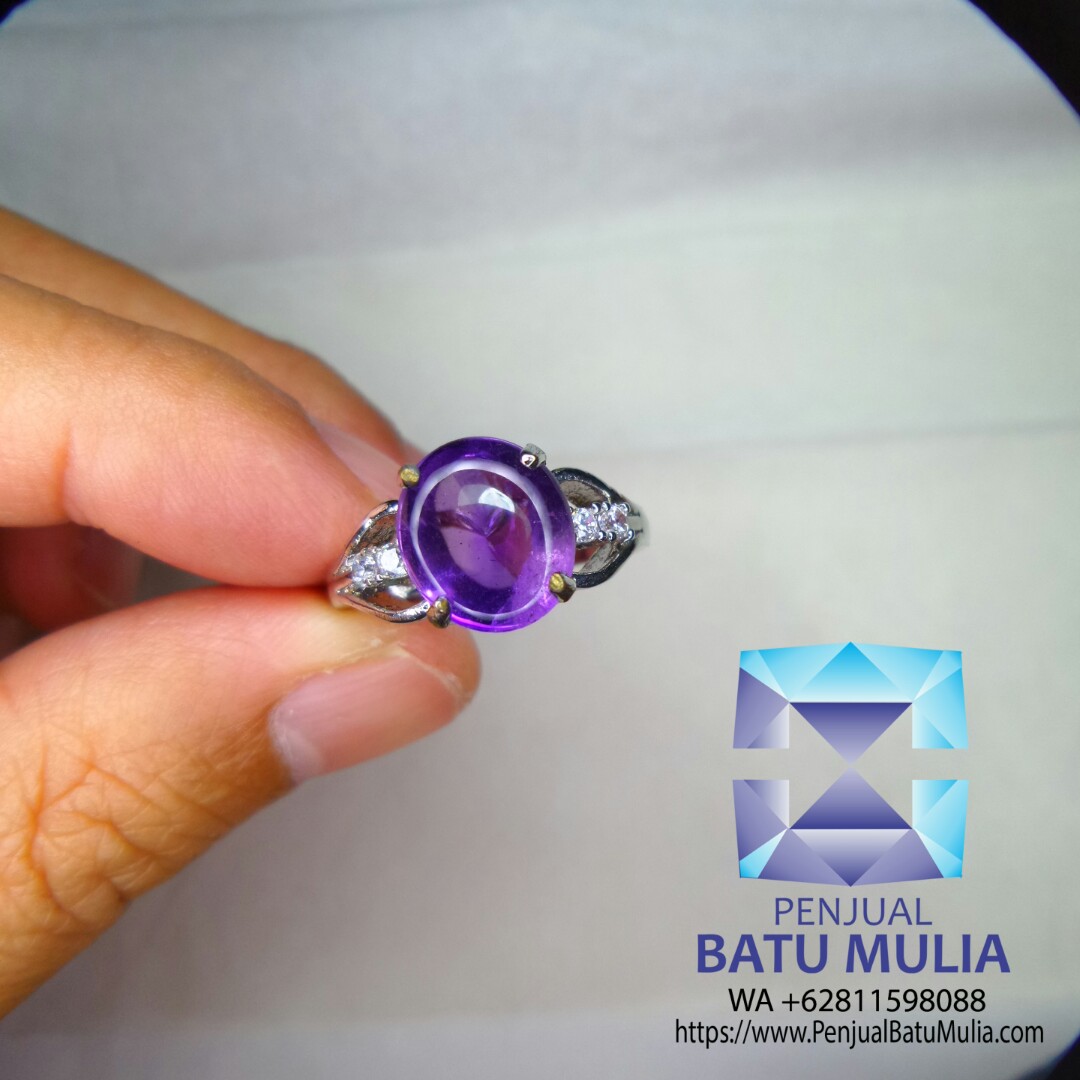 Detail Cincin Batu Kecubung Ungu Untuk Wanita Nomer 6