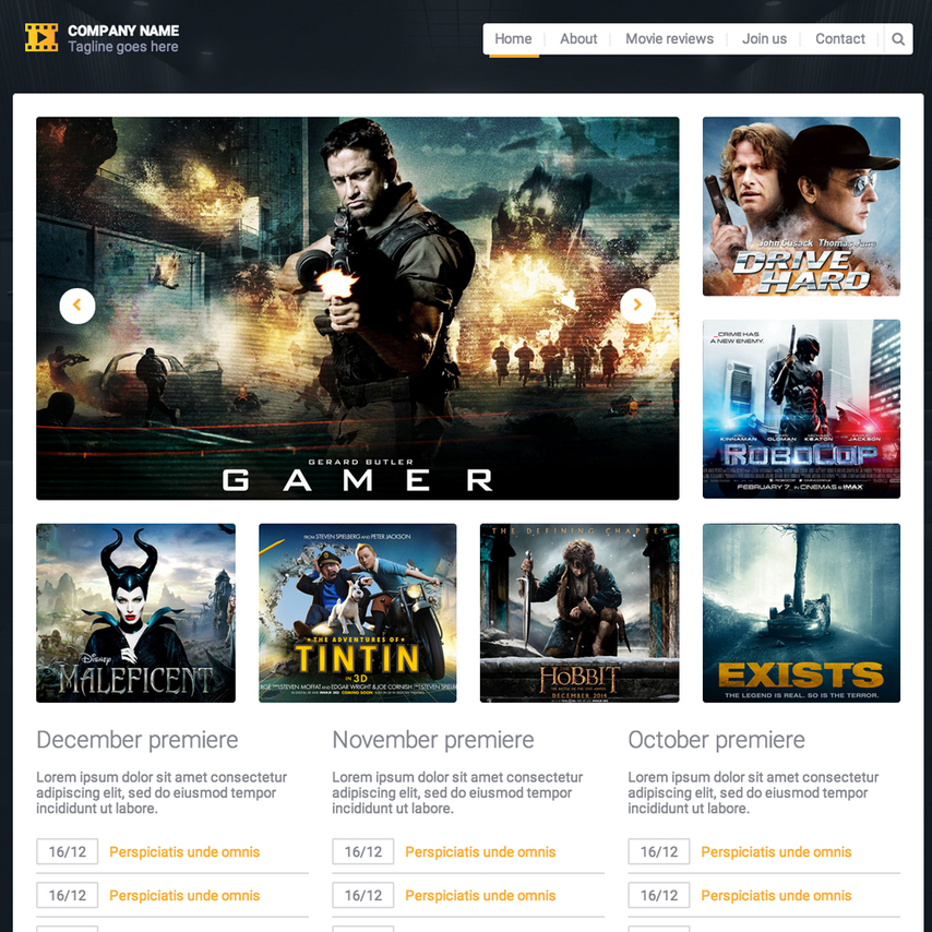 Detail Cinema Html Template Nomer 23