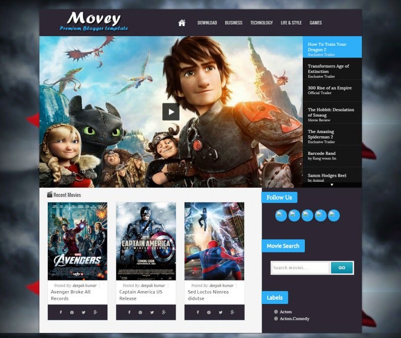 Detail Cinema Html Template Nomer 28