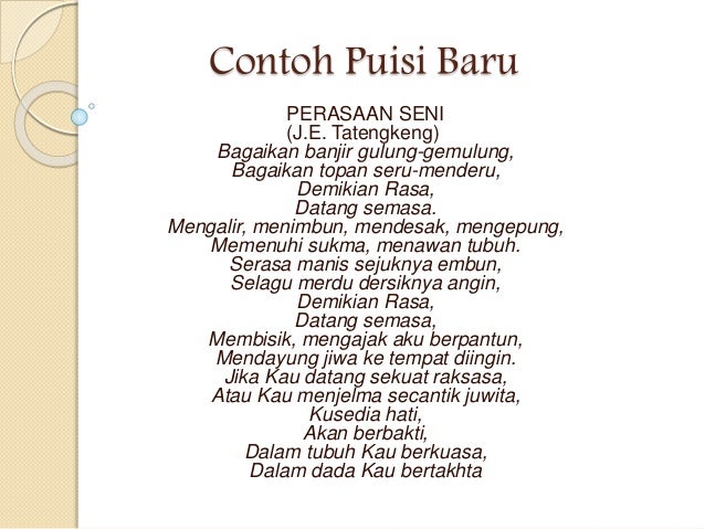 Detail Ciri Ciri Puisi Baru Nomer 8