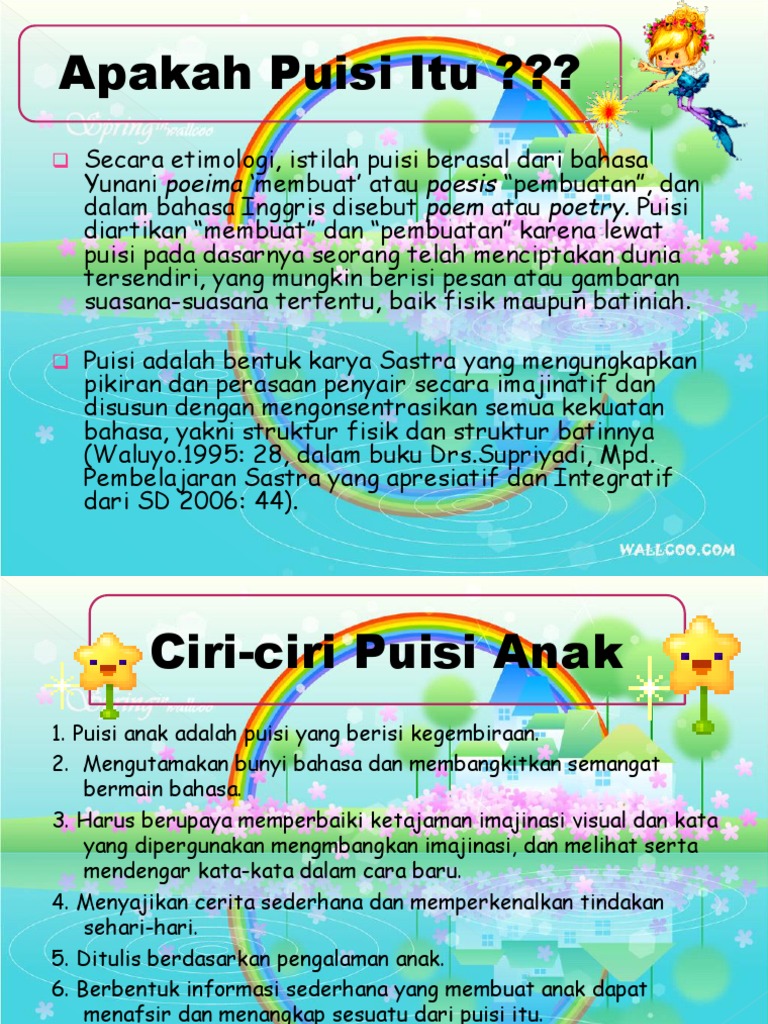 Detail Ciri Ciri Puisi Untuk Anak Sd Nomer 41