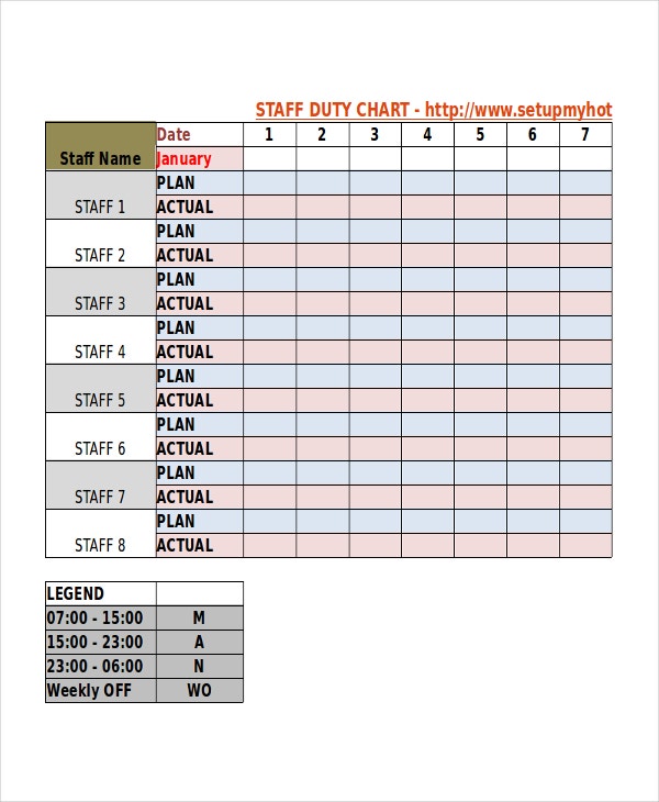 Detail Class Duty Roster Template Nomer 10