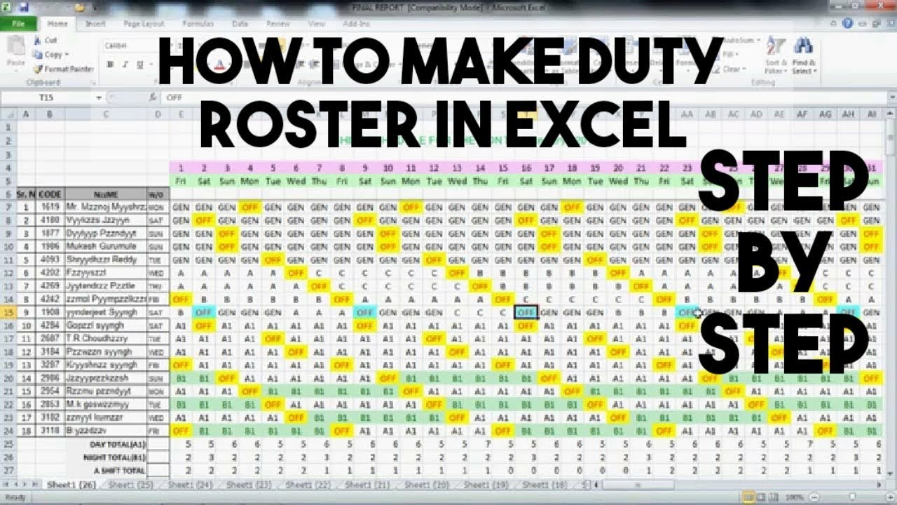 Detail Class Duty Roster Template Nomer 31