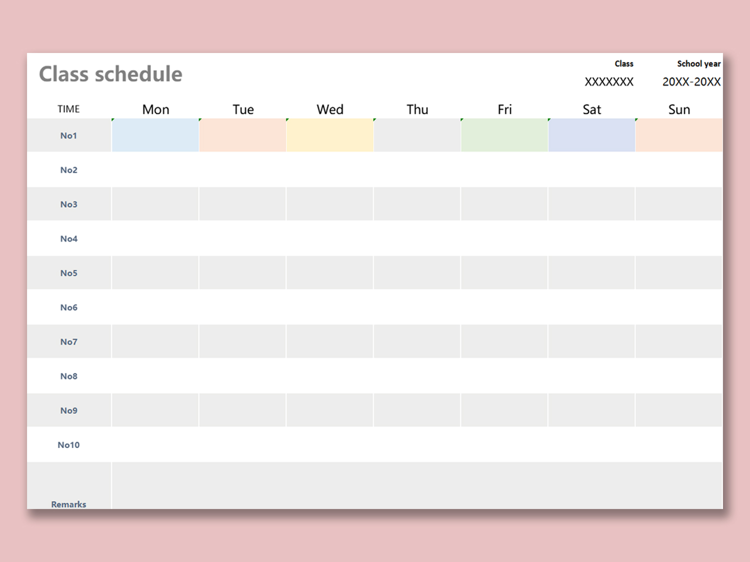 Detail Class Schedule Template Nomer 16