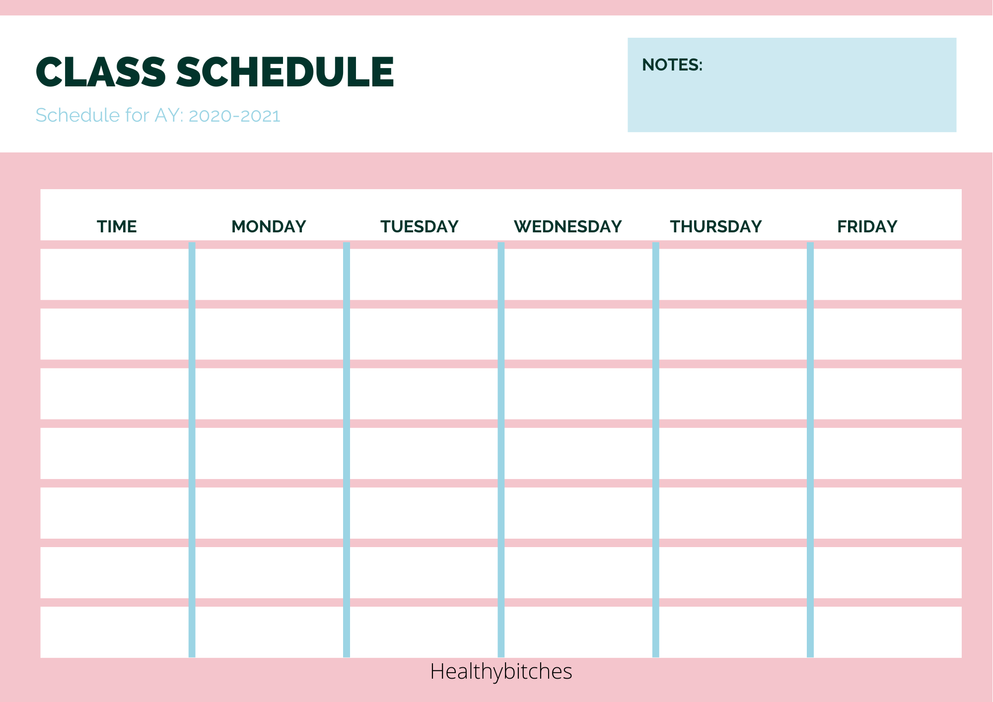 Detail Class Schedule Template Nomer 3