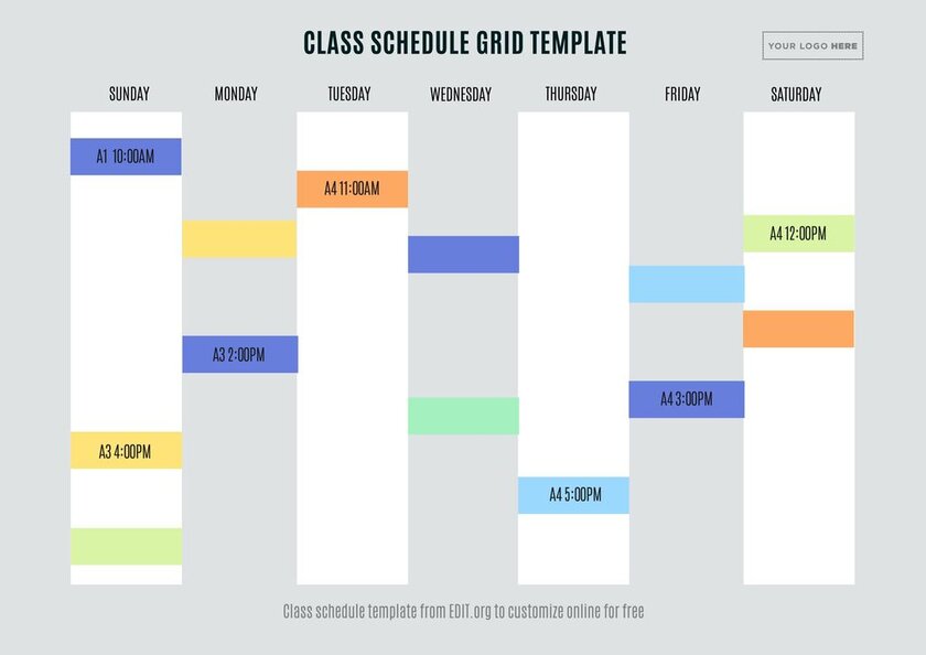 Detail Class Schedule Template Nomer 24