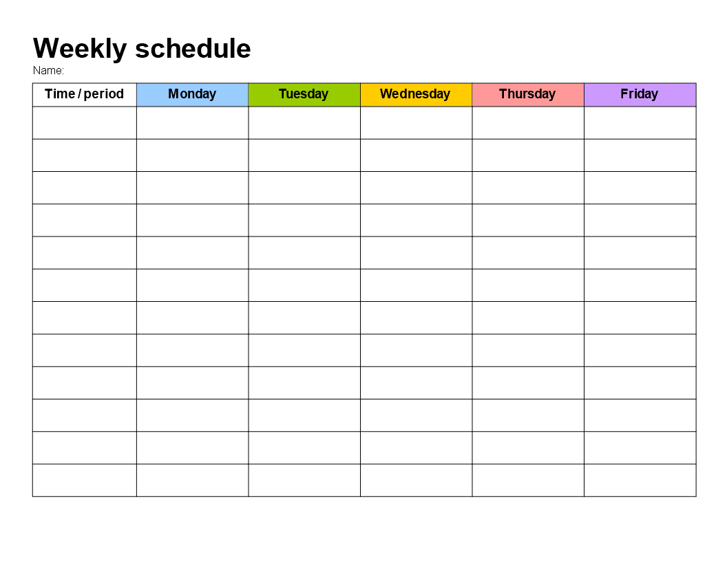 Detail Class Schedule Template Nomer 29