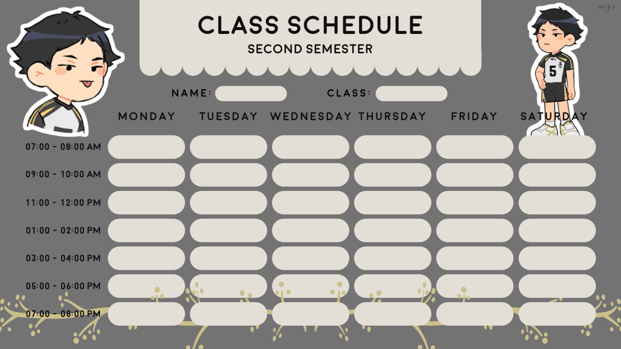 Detail Class Schedule Template Nomer 30