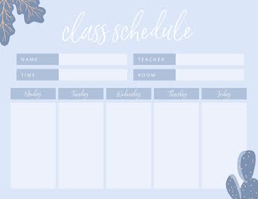 Detail Class Schedule Template Nomer 33