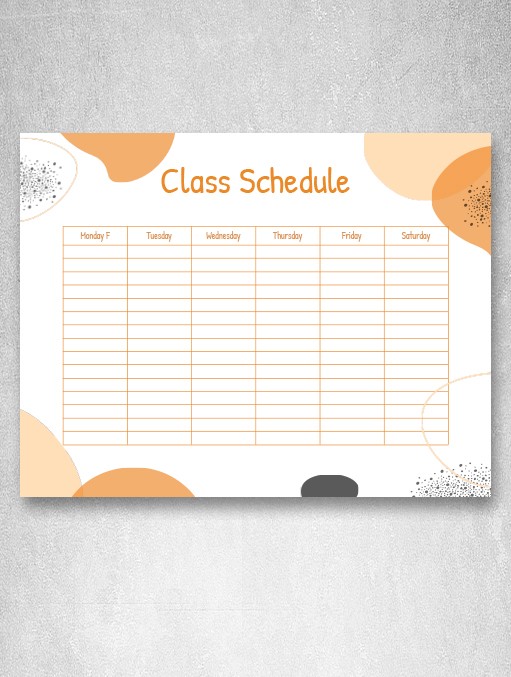 Detail Class Schedule Template Nomer 34