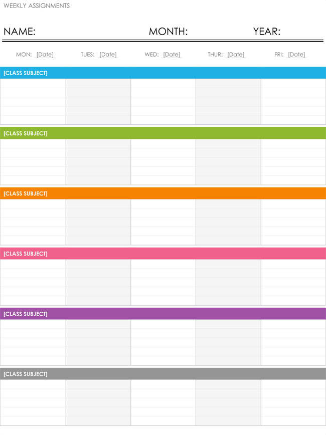 Detail Class Schedule Template Nomer 37