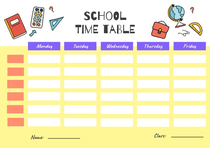 Detail Class Schedule Template Nomer 5