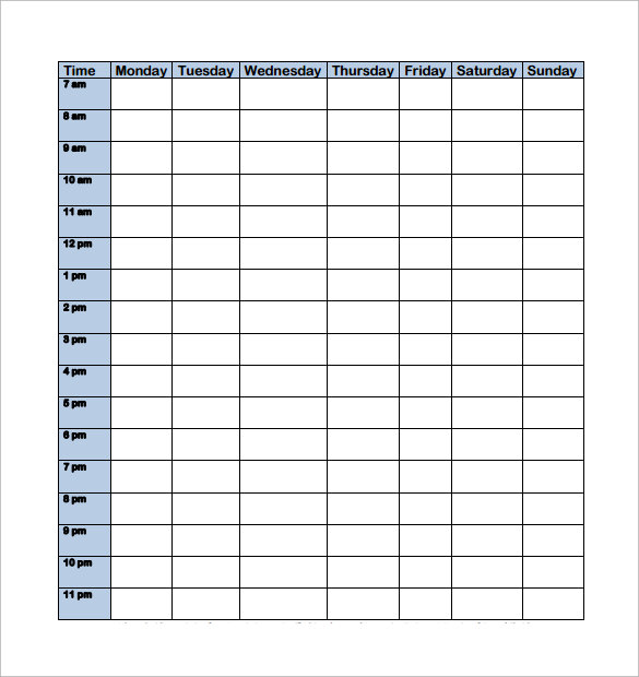 Detail Class Schedule Template Nomer 40