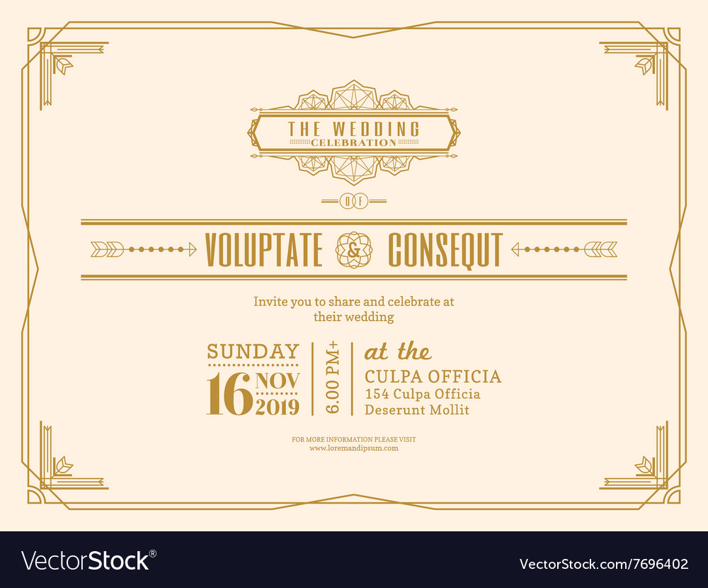 Detail Classic Invitation Card Template Nomer 12