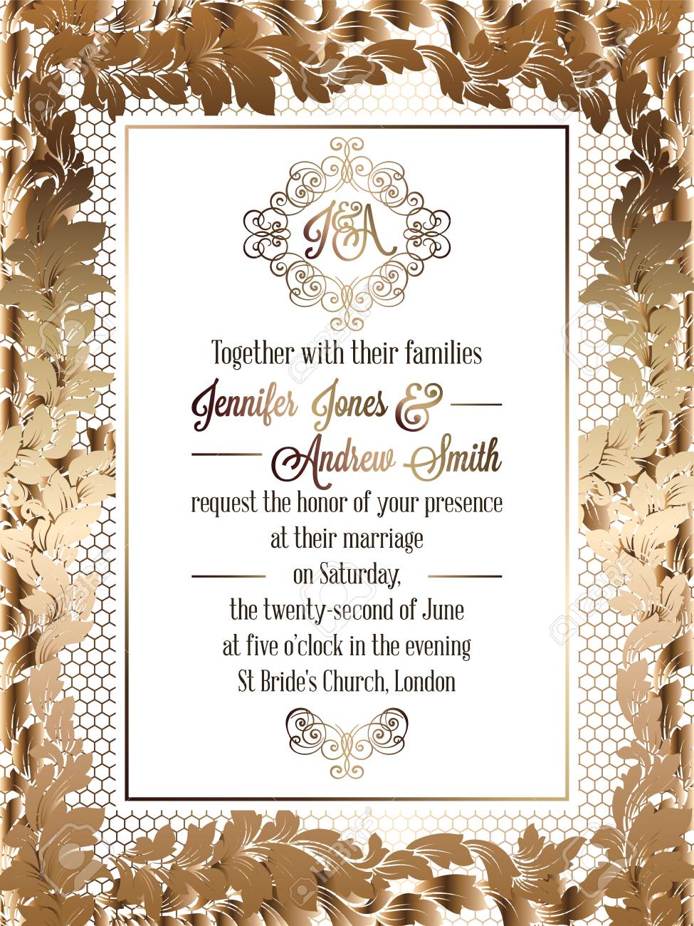 Detail Classic Invitation Card Template Nomer 13