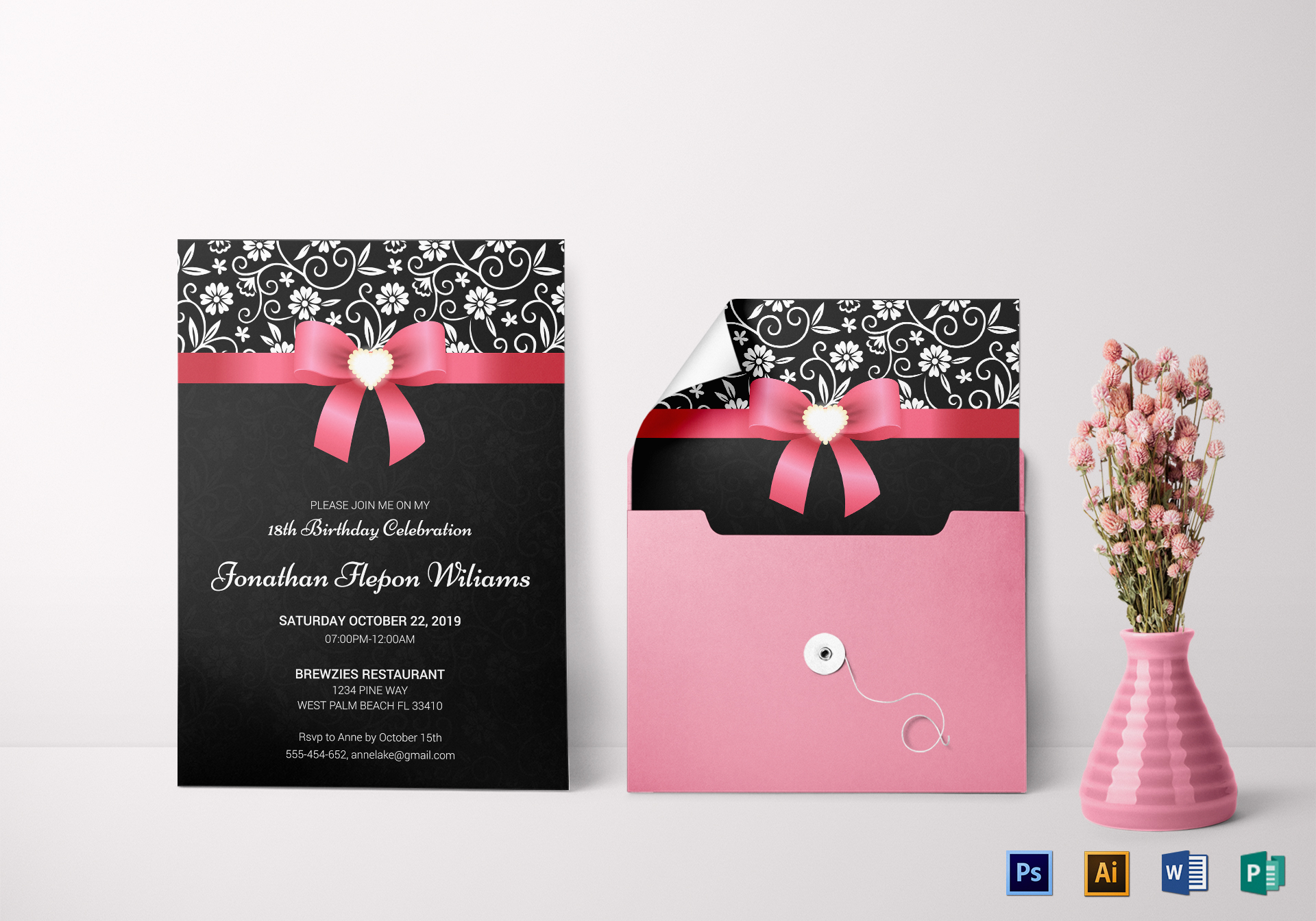 Detail Classic Invitation Card Template Nomer 21