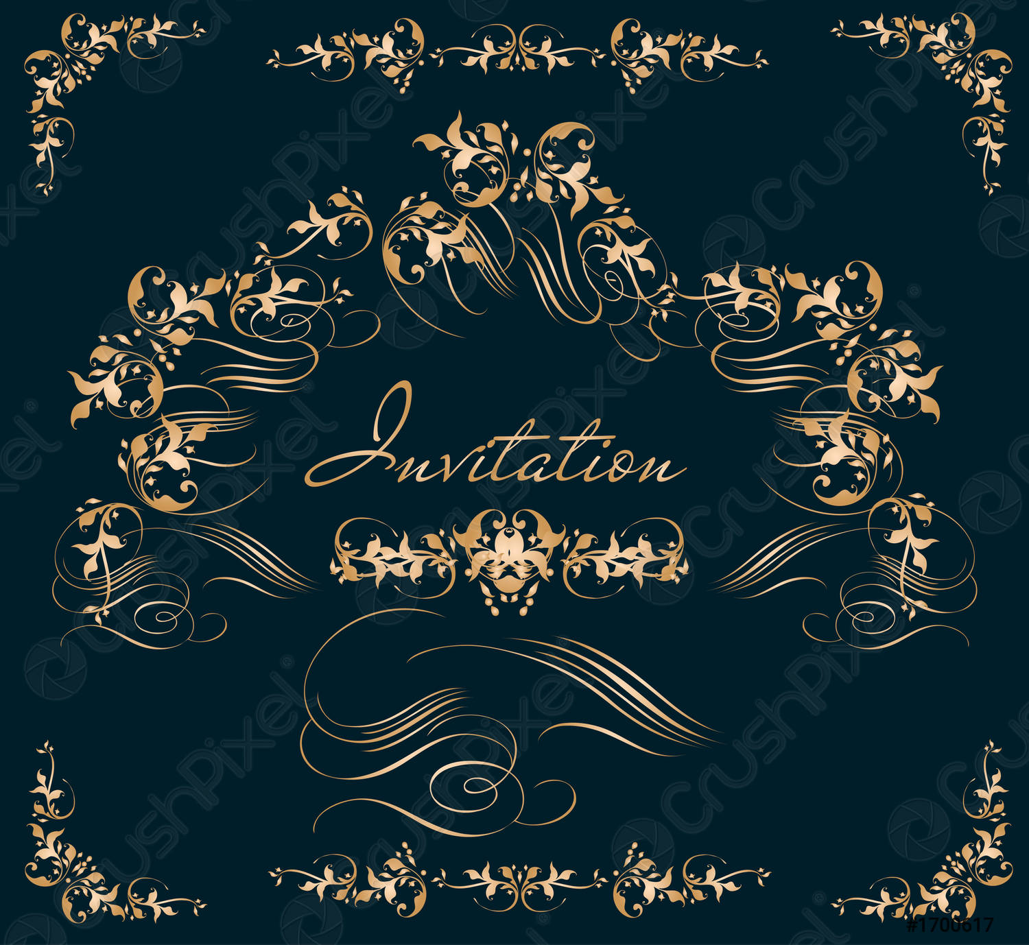 Detail Classic Invitation Card Template Nomer 22