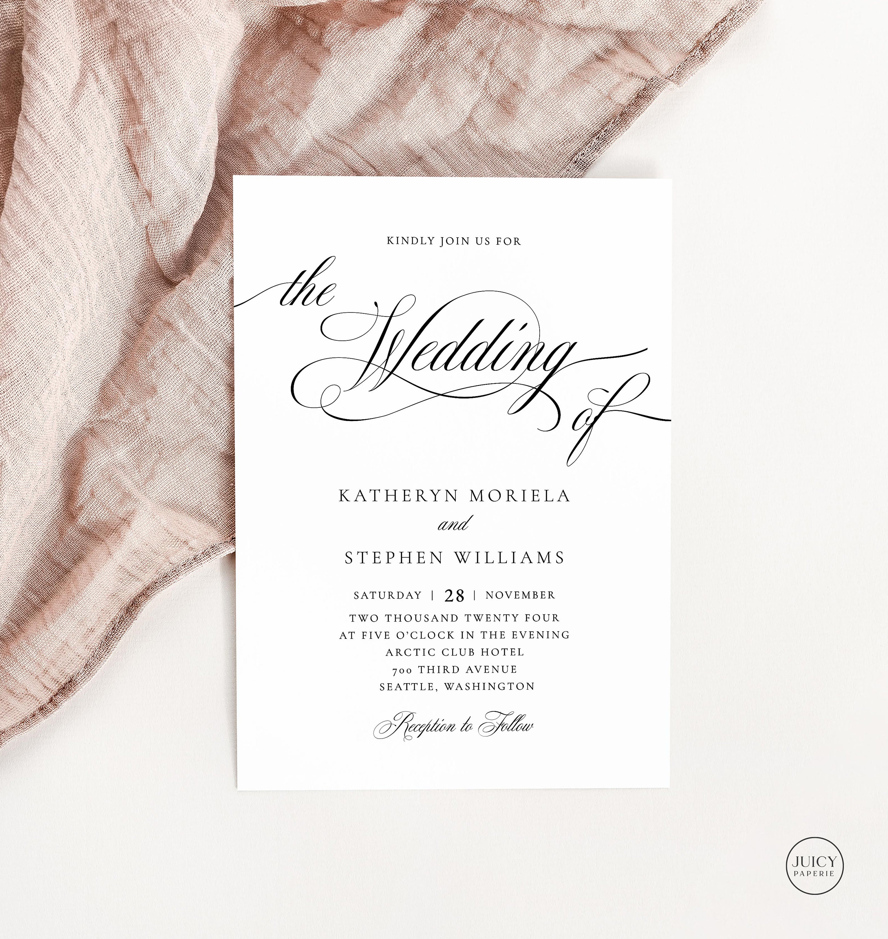 Detail Classic Invitation Card Template Nomer 28