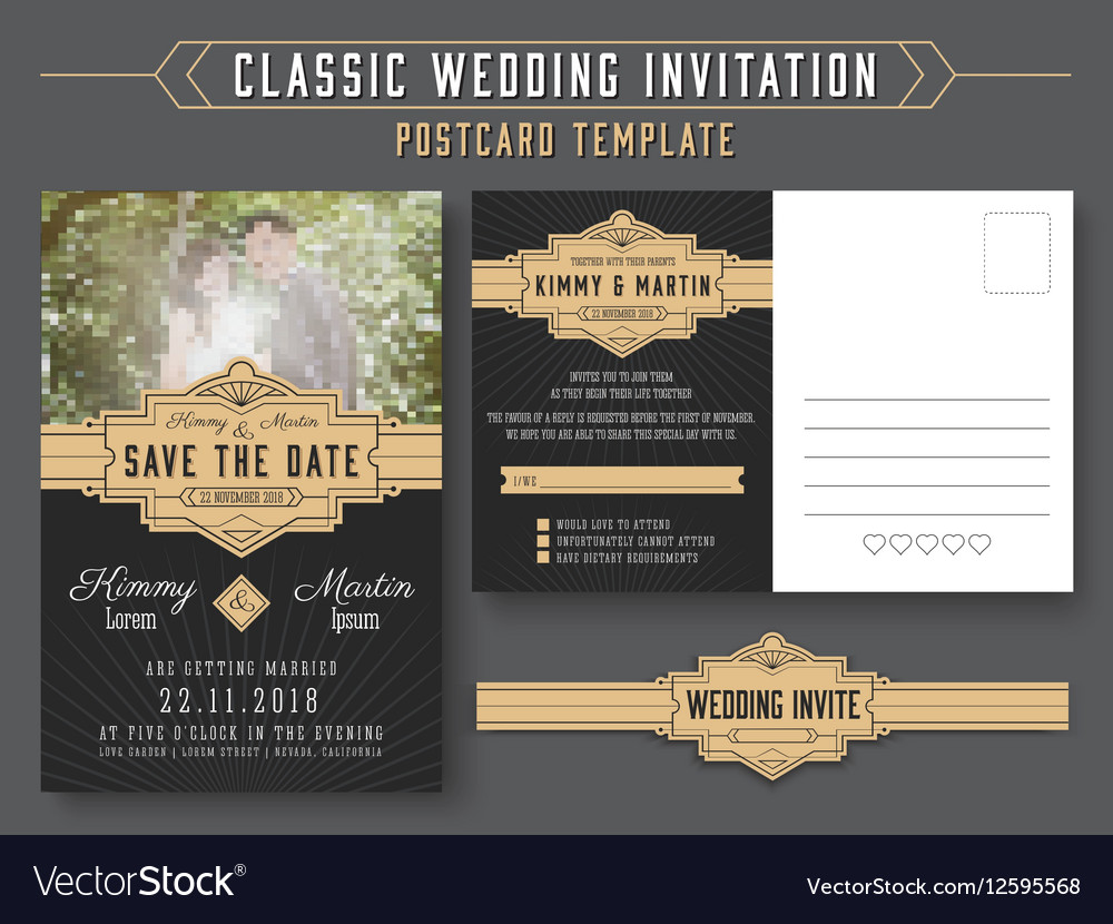 Detail Classic Invitation Card Template Nomer 5