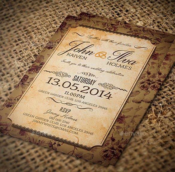 Detail Classic Invitation Card Template Nomer 50